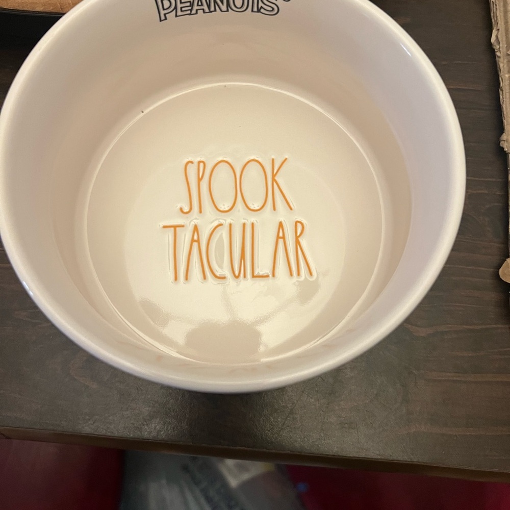Rae Dunn Snoopy "Spooktacular" Pet Bowl - Picture 2 of 3